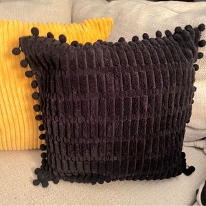 Throw Pillow Cases with Soft Pom Poms 16x16
